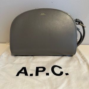 A.P.C. Sac Demi-Lune Leather Crossbody Bag